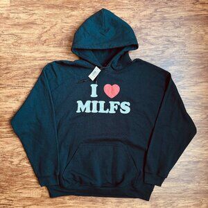 NWT Danny Duncan "I Love Milfs" Hoodie Sweatshirt Mens XL Black Youtuber